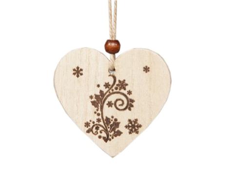 Ornament Craciun inima 7.5x7cm natur S/2 de la Distinctiv Store Srl