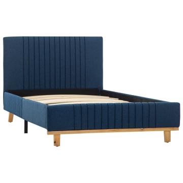 Cadru de pat, albastru, 90 x 200 cm, material textil de la VidaXL