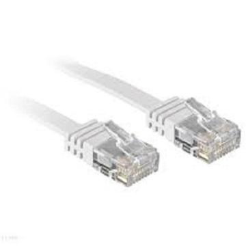 Cablu Lindy RJ45 10m Cat.6 U/UTP Flat Network Cable, alb