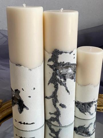 Set lumanari artizanale, parfumate Loft Blanc Vintage de la Myri Montaggi Srl
