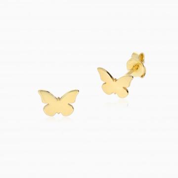 Cercei argint 925 placat aur galben 24k Butterfly de la Hanny