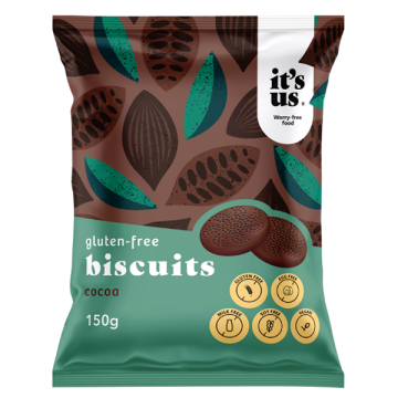 Biscuiti fragezi fara gluten cu cacao 150g de la Naturking Srl