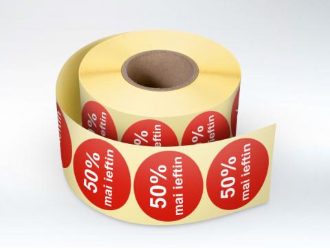 Rola etichete autoadezive personalizate 50% mai ieftin de la Label Print Srl