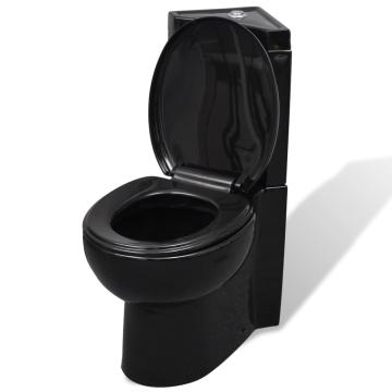 Vas WC din ceramica, negru de la Comfy Store