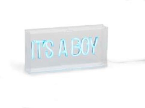 Lampa Childhome - Neon Light Box - It's A Boy - Light Blue de la Stiki Concept Srl