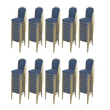 Set scaune de evenimente stivuibile 100 bucati - albastru