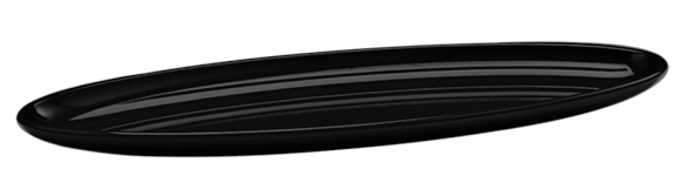 Platou elipsa melamina Raki, 65x20xh4cm, negru
