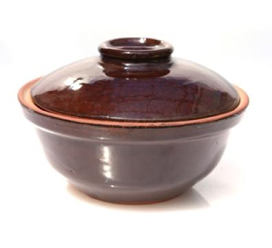 Oala ceramica/lut cu capac pentru cuptor Raki, 450ml de la Kalina Textile SRL