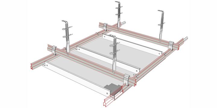 Sistem de tavan casetat metalic Plank Clip-in Exterior