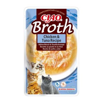 Hrana pisici plic Broth reteta de pui & ton 40g - Churu