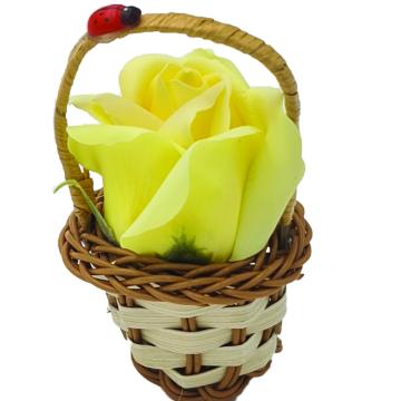 Aranjament floral cos decorativ floare, mic, galben de la Dali Mag Online Srl