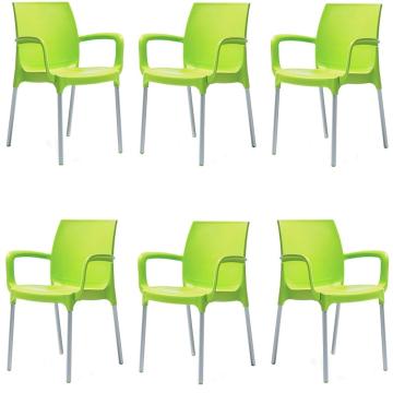 Set 6 scaune curte Raki Sunset culoare verde 55x58xh82cm