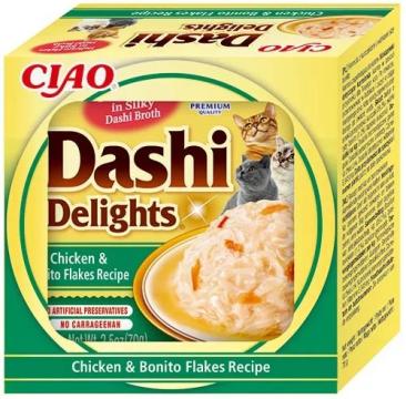 Churu pisici supa Dashi Delights de pui cu fulgi de bonito