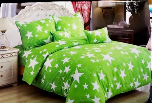 Set lenjerie de pat din 7 piese Star - verde