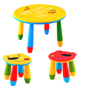 Set mobilier copii Raki, plastic, masa rotunda Slante