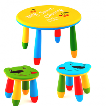 Set mobilier copii Raki, plastic, masa rotunda Slante de la Kalina Textile SRL