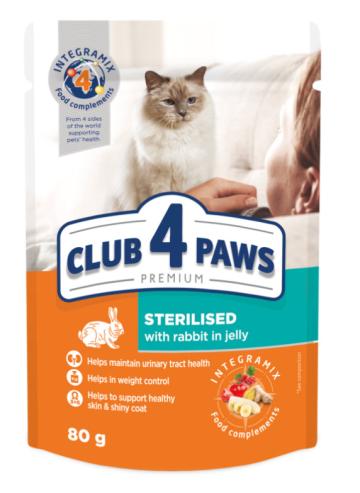 Plic hrana pisici sterilizate cu iepure 80g - Club 4 Paws