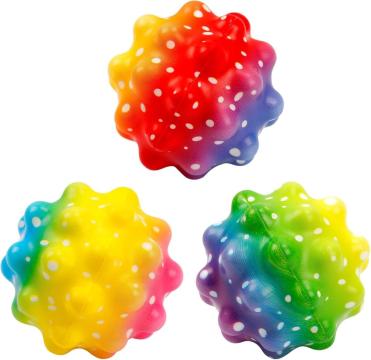 Set 3 mingi saltarete, super ball, multicolor/curcubeu, 7 cm de la Saralma Shop Srl
