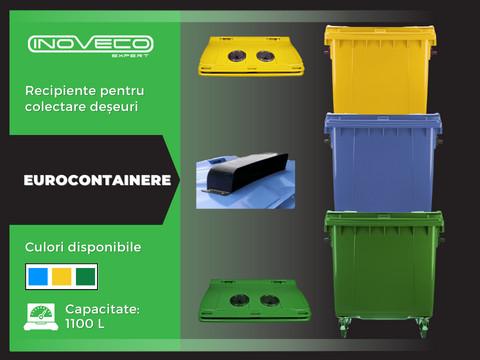 Eurocontainere cu capac plat 1100 L de la Inoveco Srl