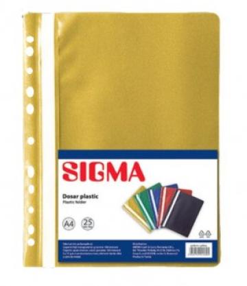 Dosar A4 Sigma, plastic, galben de la Supermarket Pentru Tine Srl