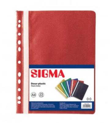 Dosar A4 Sigma, plastic, rosu de la Supermarket Pentru Tine Srl