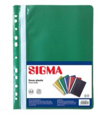 Dosar A4 Sigma, plastic, verde