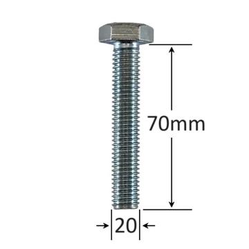 Surub filet metric M20x70mm cap hexagonal DIN 933 Gr.8.8 de la Marisim Total Instal Srl