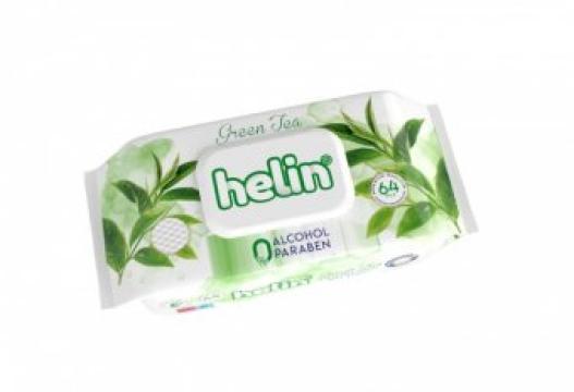 Servetele umede, green tea, Helin 64 buc de la Supermarket Pentru Tine Srl