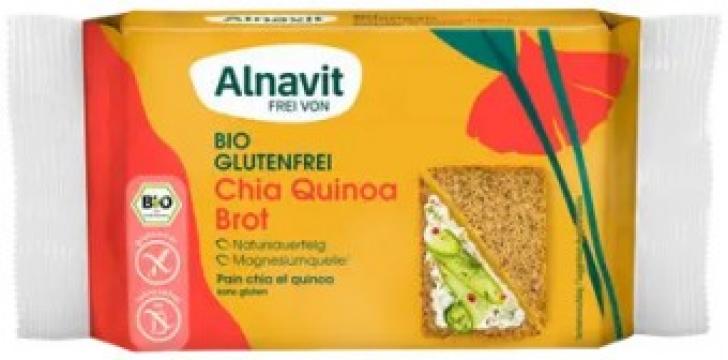 Paine cu chia si quinoa fara gluten, bio, 250g Alnavit