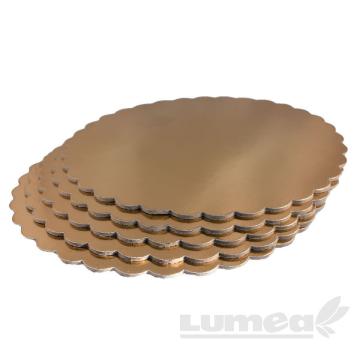 Discuri tort groase aurii dantelate, 28 cm, 5 buc. - Lumea