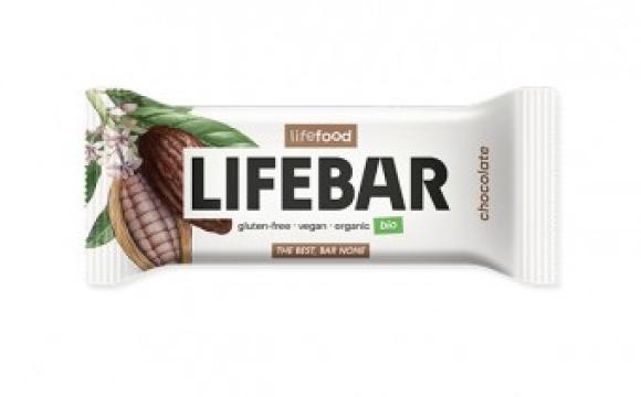 Baton cu ciocolata Lifebar, raw, bio, 40g de la Supermarket Pentru Tine Srl