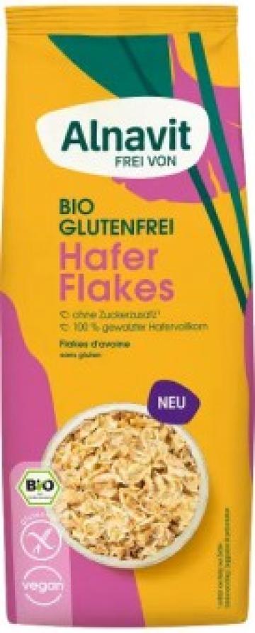 Fulgi de ovaz crocanti, fara gluten, bio, 200g Alnavit