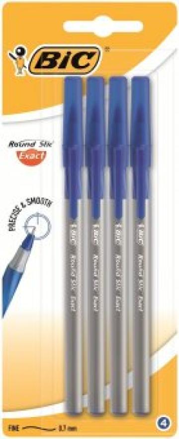 Set 4 bucati BiC pix albastru, Exact, Fine