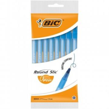 Set 8 bucati BiC pix albastru, Classic, Medium