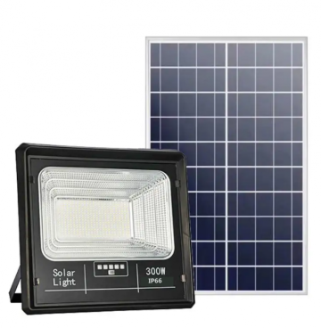 Proiector LED Jortan cu panou solar si telecomanda, 300w de la Sticevrei.ro Srl