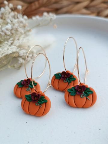 Cercei din lut Floral Pumpkin de la Mytreasurebox S.r.l.