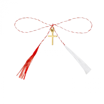 Pandantiv martisor din argint aurit, cruciulita mica de la Atelier Lolit Srl