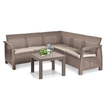 Canapea de colt relaxanta Corfu cu masa Rosario cappuccino de la Leziter Kft.