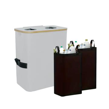 Colector selectiv de sticle cu doua compartimente 140L alb