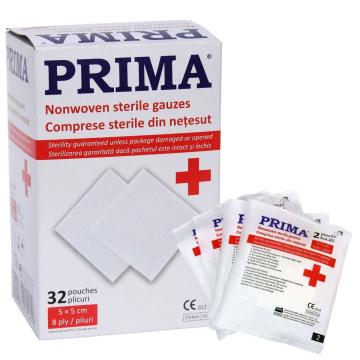 Comprese material netesut sterile - 5 x 5 cm x 8 pliuri de la Medaz Life Consum Srl