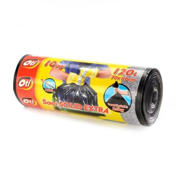 Saci menaj Solid Extra, 120 litri, negru, 70x110 cm