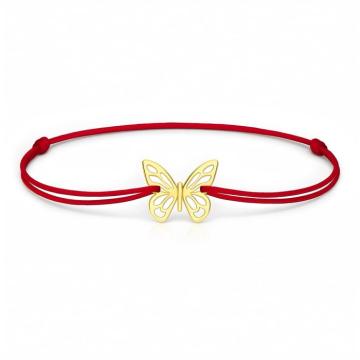 Bratara snur pandantiv fluture 12,3 mm, argint 925 Butterfly