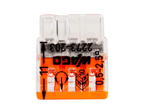 Set 10 cleme compacte Wago 3 poli 2273-203