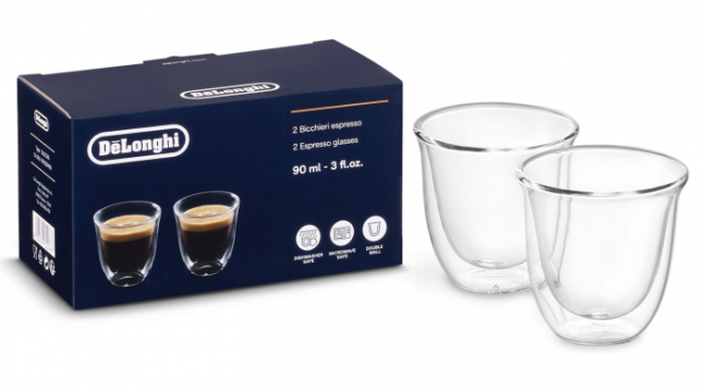 Set 2 pahare espresso de sticla termorezistenta DeLonghi de la Vending Master Srl
