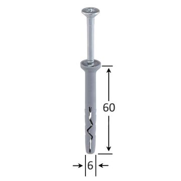 Diblu cui percutie 6x60mm - 50buc/punga de la Marisim Total Instal Srl