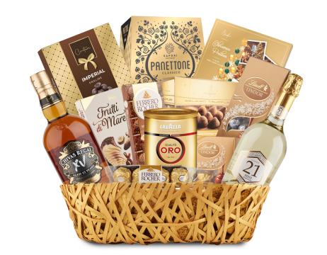 Cos cadou Golden Christmas de la Web2print Bucuresti Srl