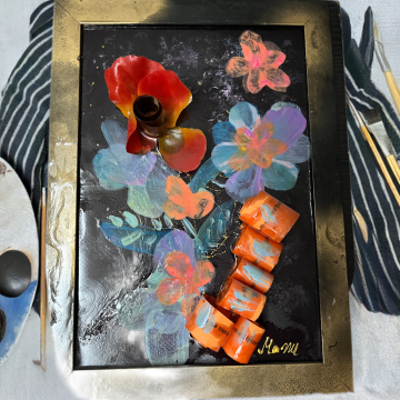 Tablou Blooming Dimensions: 3D Art Deco Floral Canvas de la Posete-Tablou S.R.L.