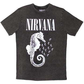 Tricou Oficial Nirvana Seahorse & Logo Mono