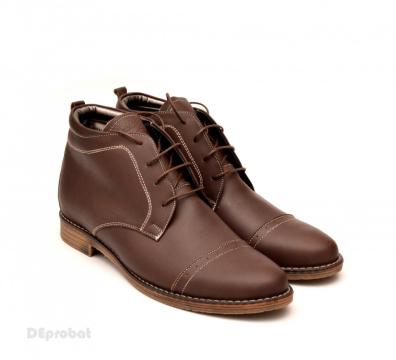 Ghete barbati piele naturala maro casual-elegante cu siret