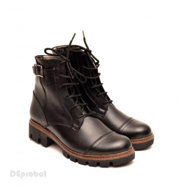 Ghete negre dama casual-elegante din piele naturala G39